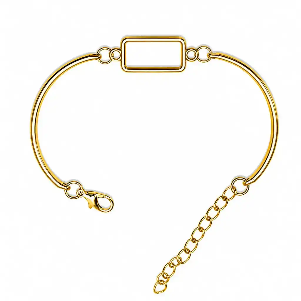 Rectangle Shape Golden Bracelet Bezel for Resin Art Rectangle Shape Golden Bracelet Bezel for Resin Art