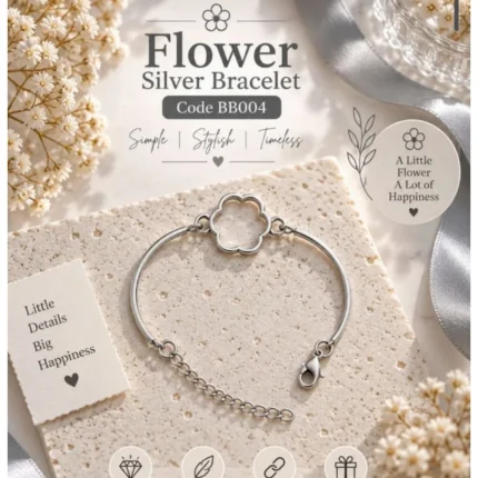 Silver Flower Bracelet for Resin Art