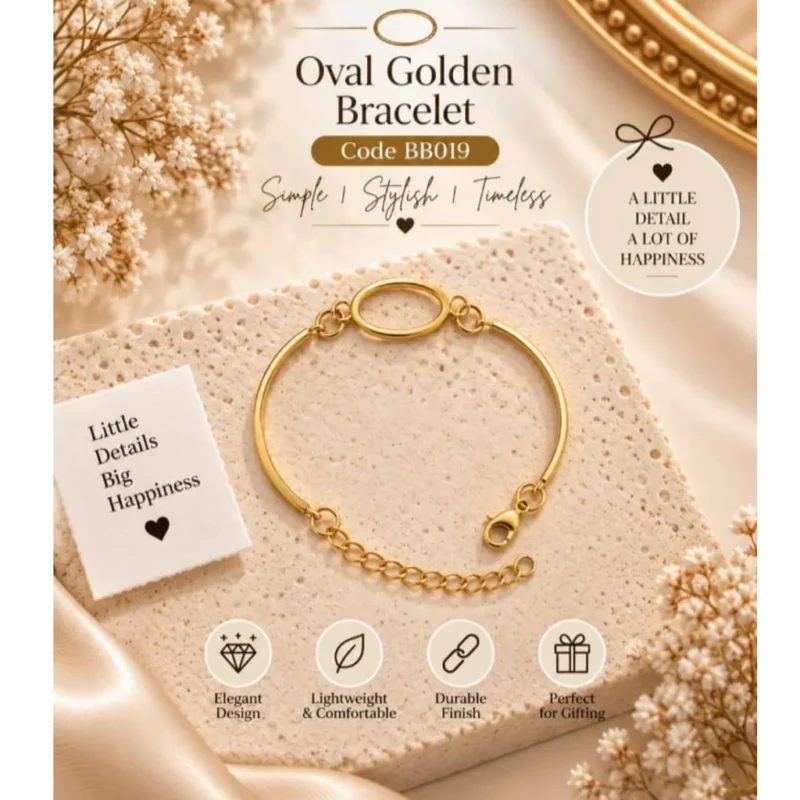 Oval Shape Golden Bracelet Bezel for Resin Art